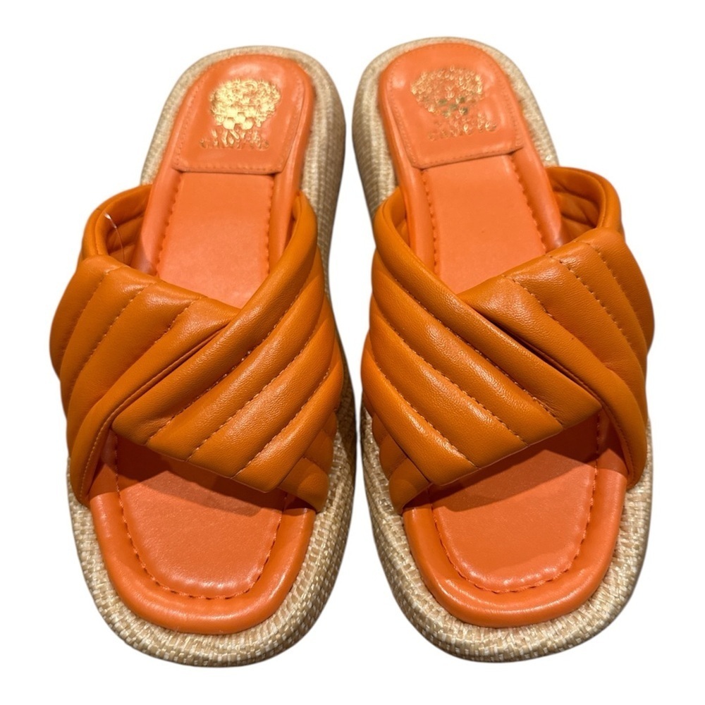 Vince Camuto Orange Espadrille Slide Sandals - Picture 1 of 8